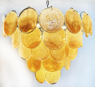 Elegant Murano Disc Gold Chandelier