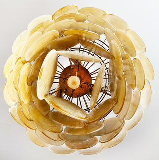 Elegant Murano Disc Gold Chandelier