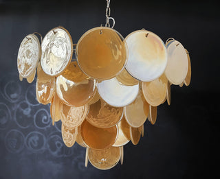 Elegant Murano Disc Gold Chandelier