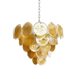 Gold Disk Glass Round Chandelier