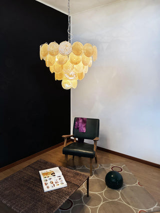 Elegant Murano Disc Gold Chandelier