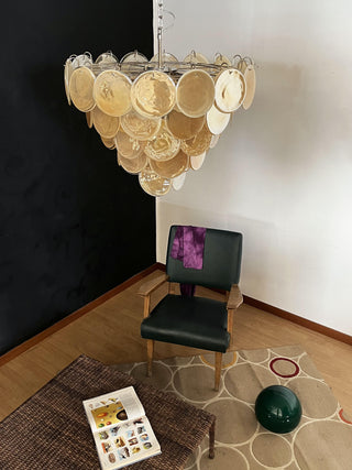 Elegant Murano Disc Gold Chandelier