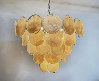 Gold Disk Glass Round Chandelier