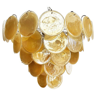 Gold Disk Glass Round Chandelier