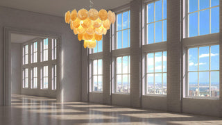 Elegant Murano Disc Gold Chandelier