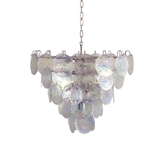 Elegant Murano Disc Iridescent Chandelier