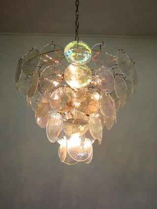 Elegant Murano Disc Iridescent Chandelier