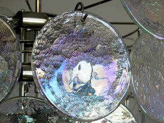 Elegant Murano Disc Iridescent Chandelier