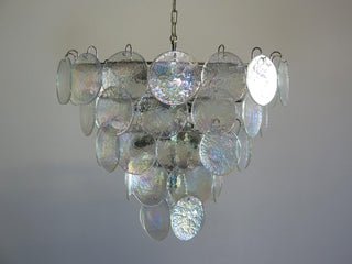 Elegant Murano Disc Iridescent Chandelier