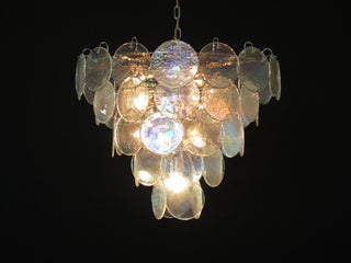 Elegant Murano Disc Iridescent Chandelier