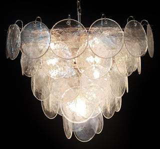 Elegant Murano Disc Iridescent Chandelier