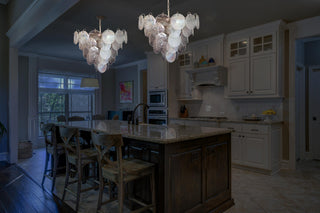 Elegant Murano Disc Iridescent Chandelier