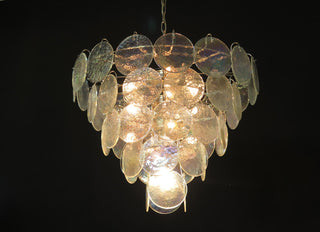 Elegant Murano Disc Iridescent Chandelier