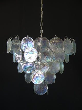 Elegant Murano Disc Iridescent Chandelier