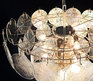 Elegant Murano Disc Iridescent Chandelier