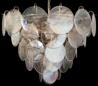 Elegant Murano Disc Iridescent Chandelier