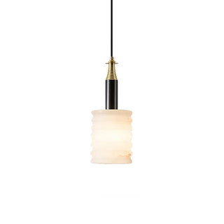 Alabaster Cylindrical Thread Pendant Light