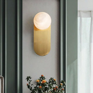 Oval Alabaster Spherical Wall Light