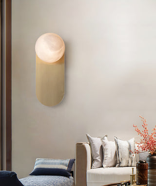 Oval Alabaster Spherical Wall Light