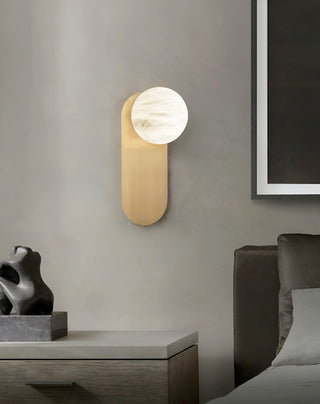 Oval Alabaster Spherical Wall Light