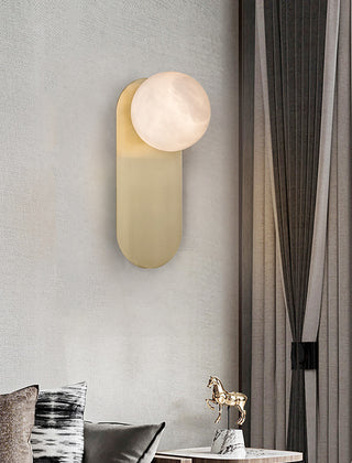 Oval Alabaster Spherical Wall Light