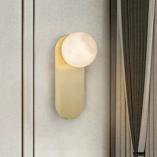 Oval Alabaster Spherical Wall Light