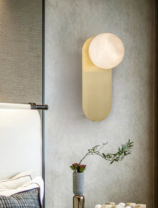 Oval Alabaster Spherical Wall Light