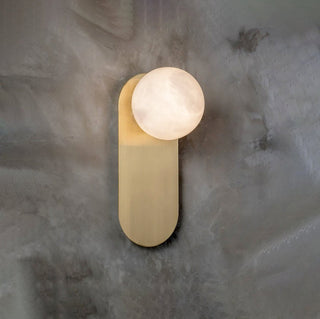 Oval Alabaster Spherical Wall Light