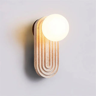 Oval Travertine Trent Wall Lamp