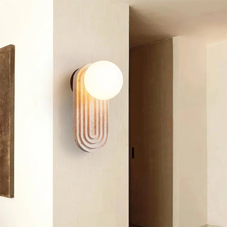 Oval Travertine Trent Wall Lamp