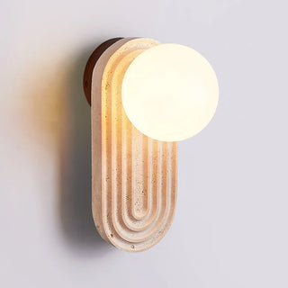 Oval Travertine Trent Wall Lamp