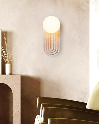 Oval Travertine Trent Wall Lamp