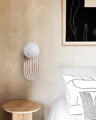 Oval Travertine Trent Wall Lamp
