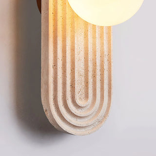 Oval Travertine Trent Wall Lamp