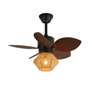 Palm Leaf Hemp Rope Ceiling Fan Light