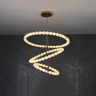 Pearl Alabaster Necklace Round Chandelier