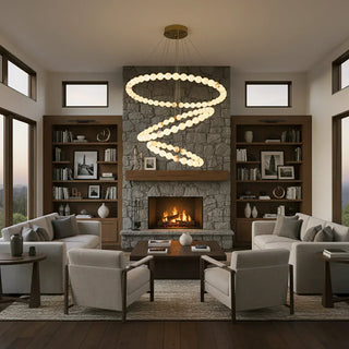 Pearl Alabaster Necklace Round Chandelier