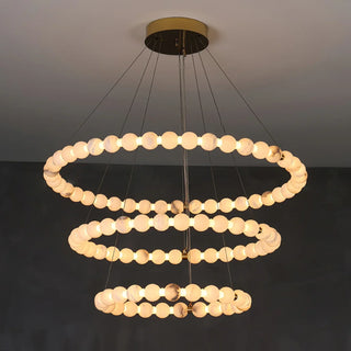 Pearl Alabaster Necklace Round Chandelier