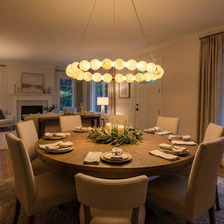 Pearl Alabaster Necklace Round Chandelier