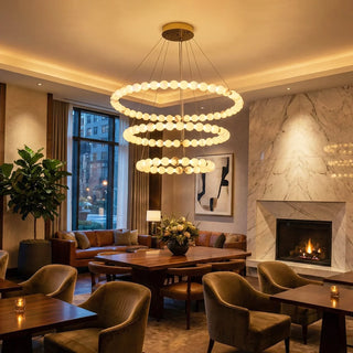 Pearl Alabaster Necklace Round Chandelier