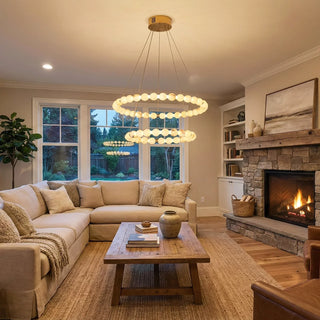 Pearl Alabaster Necklace Round Chandelier