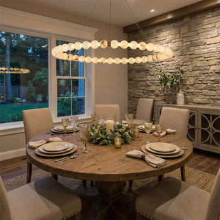 Pearl Alabaster Necklace Round Chandelier