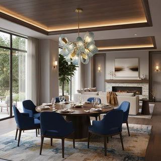 Petal Blue Glass Chandelier