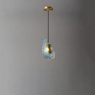 Petal Blue Glass Pendant Light