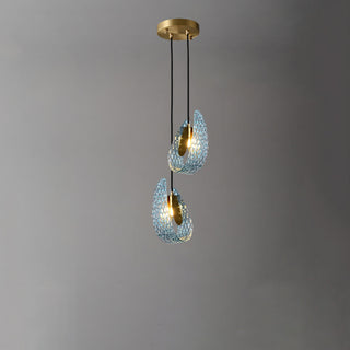 Petal Blue Glass Pendant Light