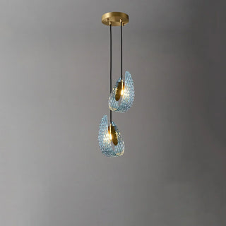 Petal Blue Glass Pendant Light