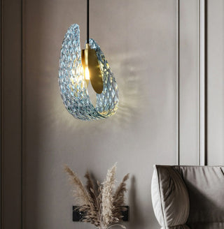 Petal Blue Glass Pendant Light