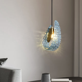 Petal Blue Glass Pendant Light