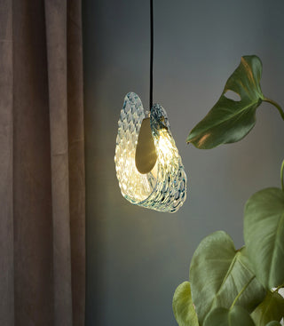 Petal Blue Glass Pendant Light