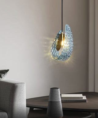 Petal Blue Glass Pendant Light